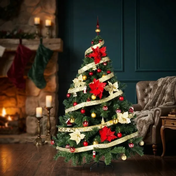 Arbol de Navidad Montañes Deluxe 1.80mts Con Adornos Kit X60