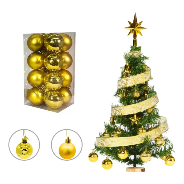 Adornos Navideños Set Bolas De Navidad 4cm X16 Unidades
