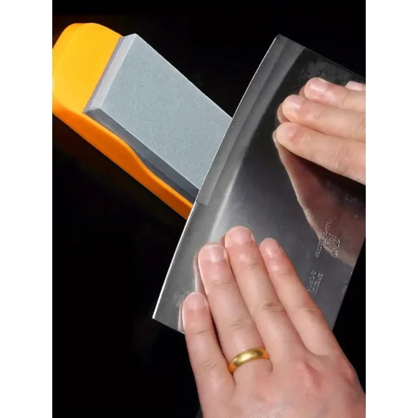 Piedra De Afilar Doble Faz Base Antideslizante Amarillo