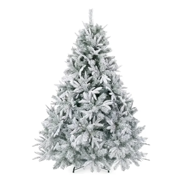 Arbol De Navidad Fabesa Pino Nevado Flock 1.80mts Base Metal Nevado