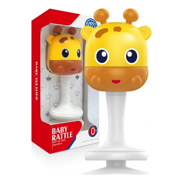 Sonajero Bebe Para Mesa Con Sopapa Base Ventosa Didactico Amarillo Jirafa