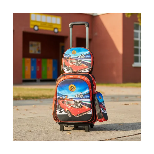 Mochila Carrito Espalda Escolar 2en1 Canopla Lunchera Luces