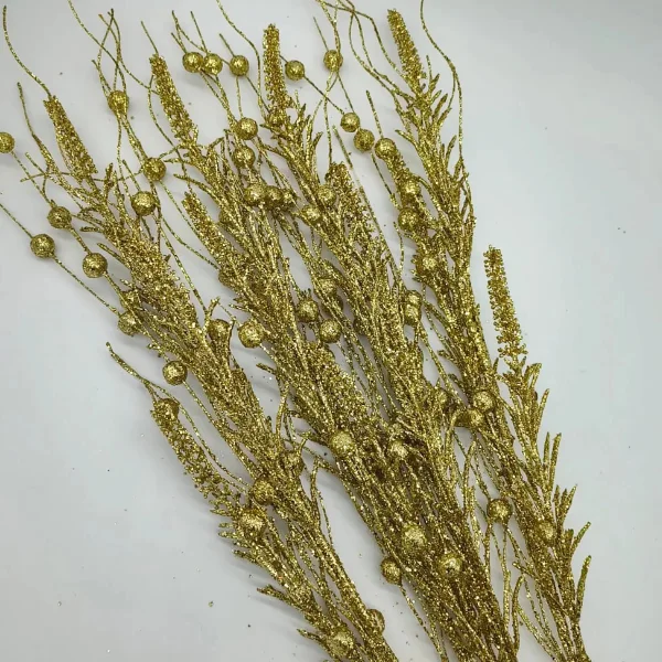 Ramas Espiga Decoración Navideña Adorno Navidad 72cm Pack X5 Dorado Ramas Espiga