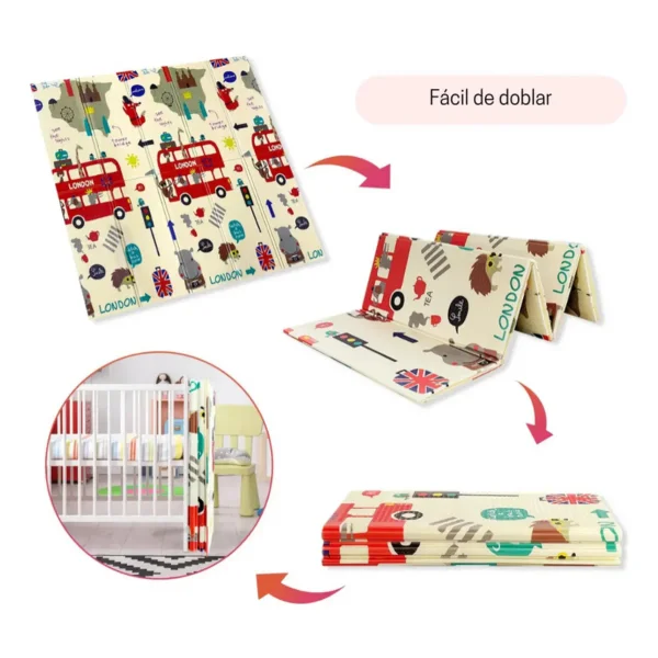 Alfombra Antigolpes Reversible Bebe Plegable 120x180cm