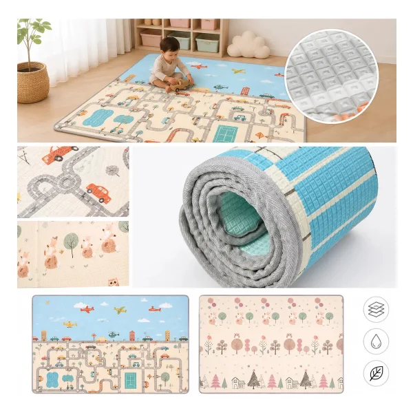 Alfombra Antigolpes Bebé Reversible Xpe Premium 180x120cm