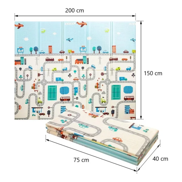Alfombra Antigolpes Plegable Bebes Reversible 150x200cm