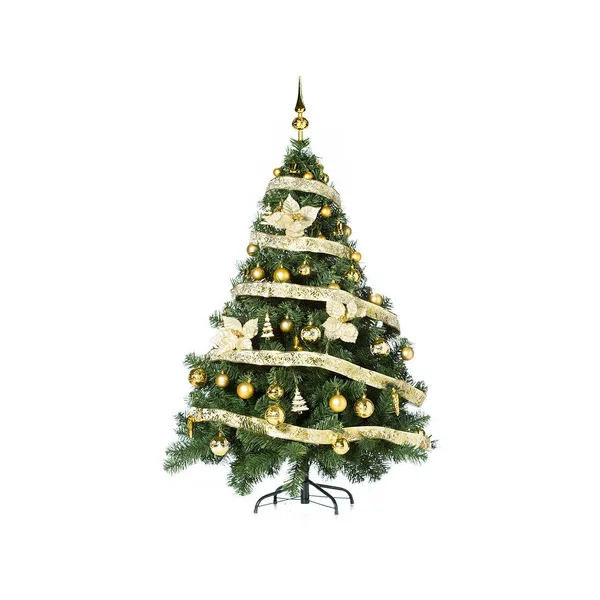 Árbol De Navidad Montañes Deluxe 1.80mts Decorado Oro