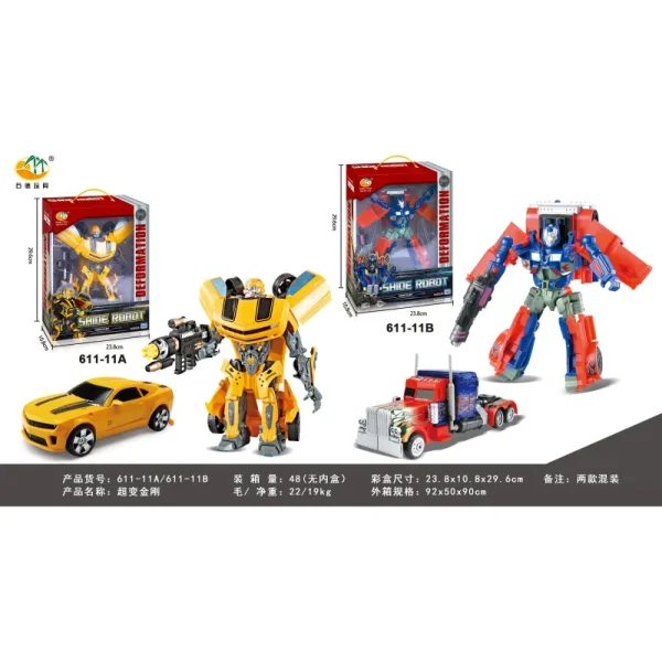 Juguete Robot Transformable Auto Camion Con Accesorios 20cm Camion Azul