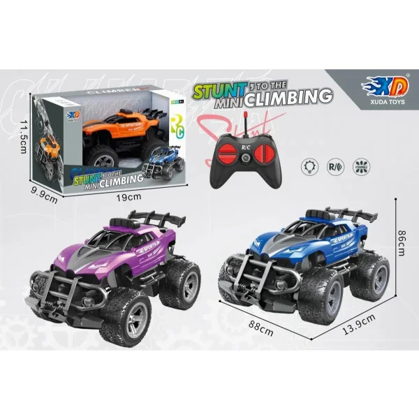 Auto A Radio Control Remoto Stunt Mini Acrobático Rc A Pilas Color Azul