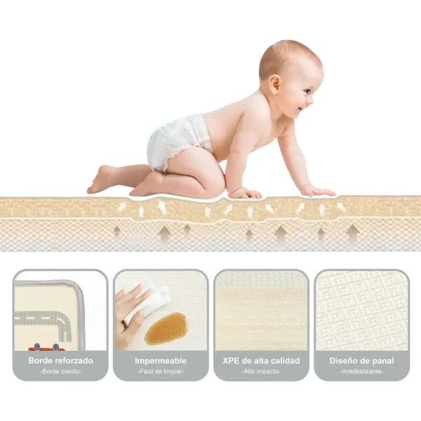 Alfombra Antigolpes Bebé Reversible Xpe Premium 180x120cm