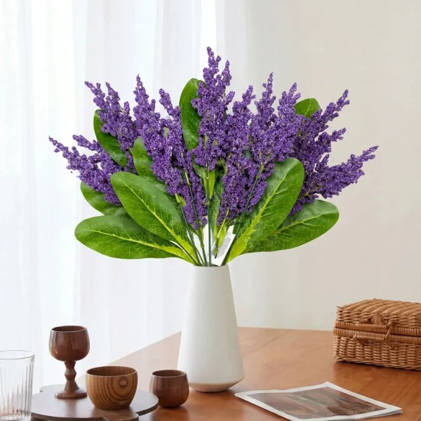 Flor Artificial Ramo Lavanda Astilbe Decoración Hogar 40cm Violeta
