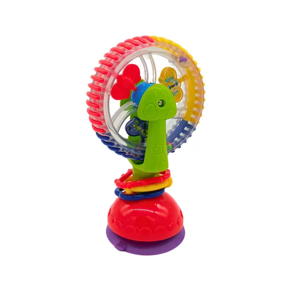 Sonajero Sopapa Vuelta Mundo Giratorio Didáctico Con Sonido Color Verde Lima Diseño Rueda