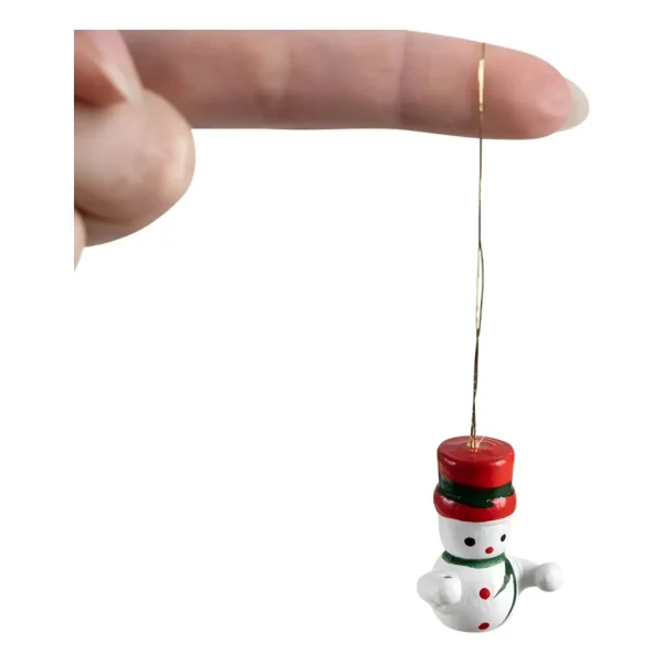 Set X10 Adornos Navideños Colgantes Madera Arbol Navidad Rojo