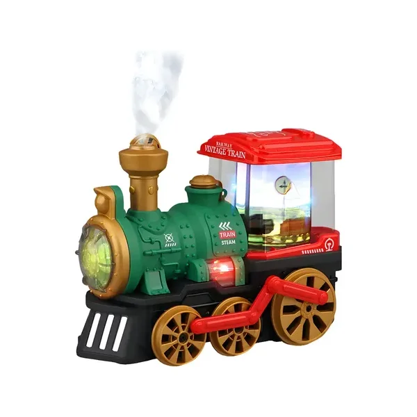 Tren Eléctrico Vintage Rojo Con Luz Sonido Y Efecto Humo