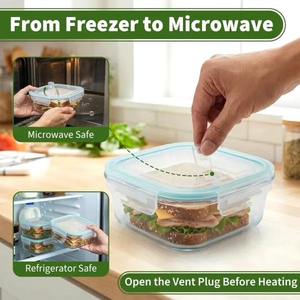Taper De Vidrio Hermético Microondas Horno Heladera 520ml Transparente