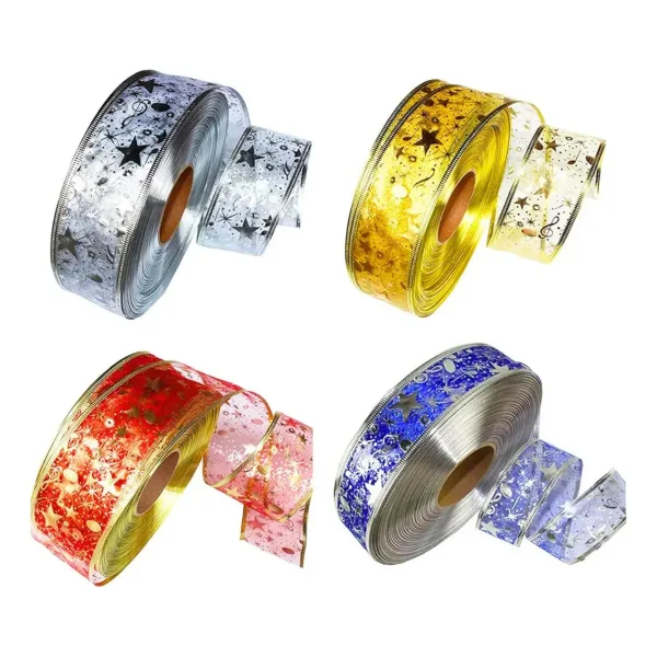 Cintas Navideñas Adornos Decoración Navidad 4cm 2,7mts