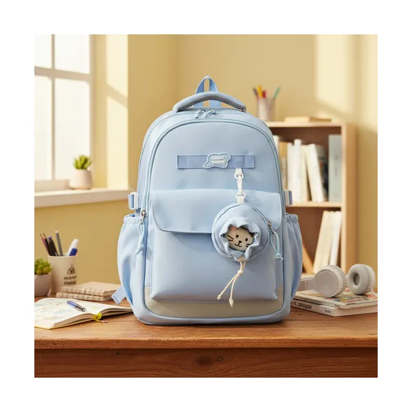 Mochila Escolar Urbana Porta Notebook Con Monedero Y Peluche