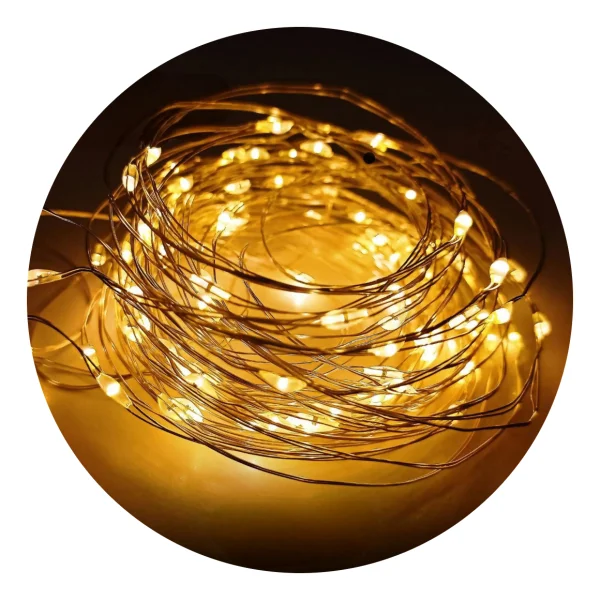 Tira De Luces De Navidad Guirnalda Alambre 3mt Calida + Fria