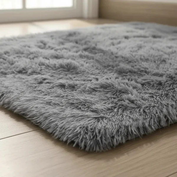 Alfombra Tapete Pelo Largo Nórdica Antideslizante 60x100cm 100 M 60 M Gris