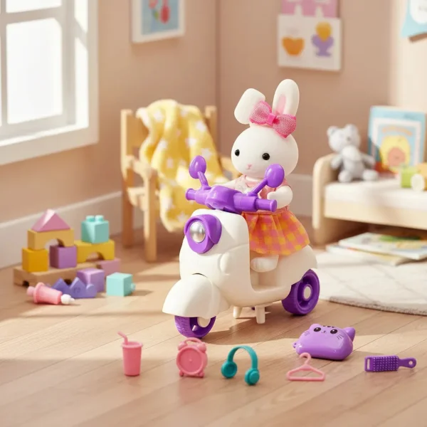 Set Conejita Cute Bunny Scooter Juguete Accesorios Niña