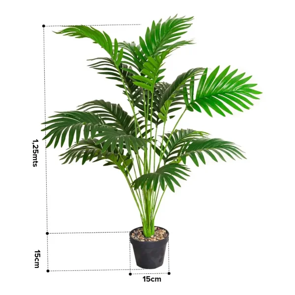 Planta Artificial Grande Palmera Areca 125cm Decorativa Verde