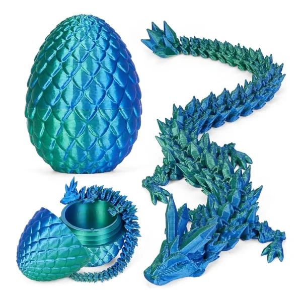 Dragón Articulado 3d Huevo Sorpresa 10cm Figura Coleccion