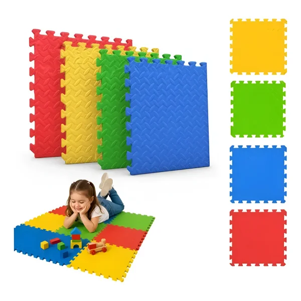 Piso Goma Eva Encastrable Pack X12 Gym Bebes Niños 10mm Multicolor