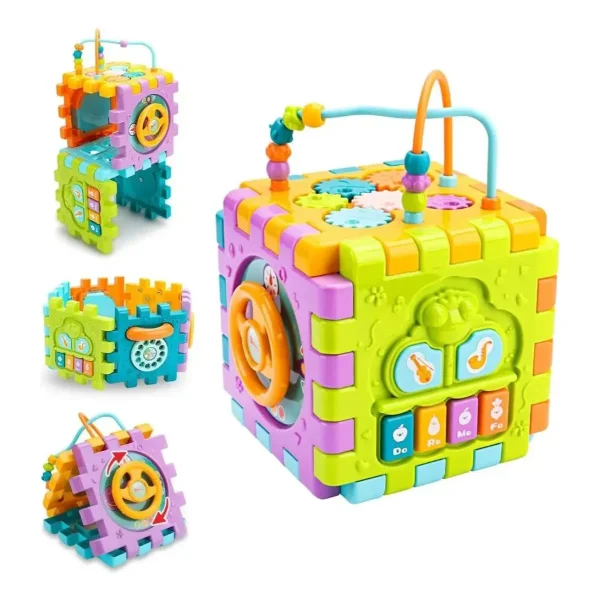 Juguete Montessori Educativo Cubo Didáctico Musical Bebe Multicolor