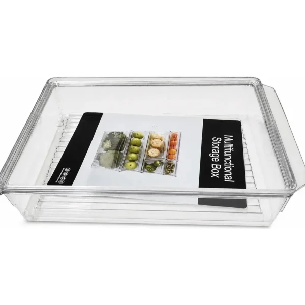 Organizador Heladera Recipiente Acrilico Multiuso 30x20x10cm Transparente