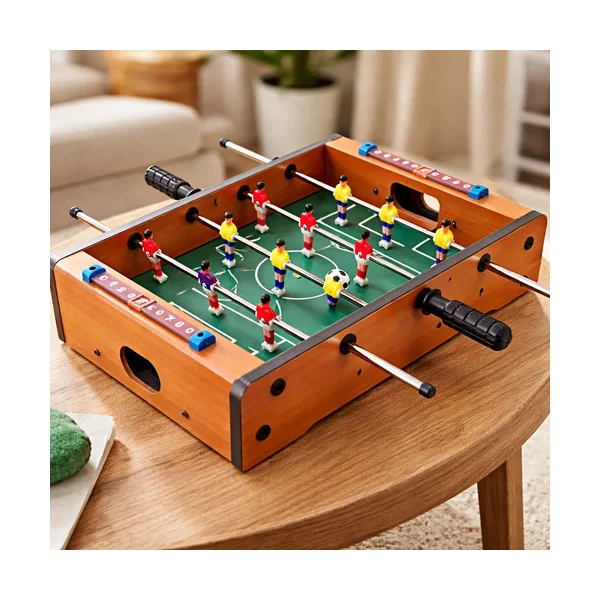 Juego De Mesa Mini Futbolito Metegol De Madera Marron