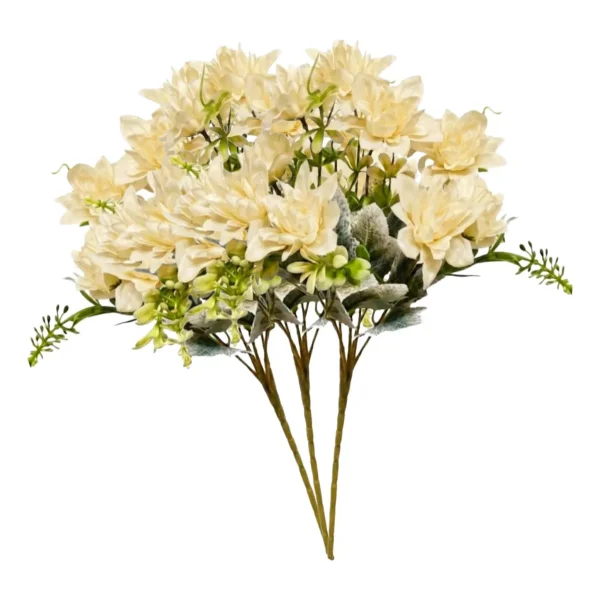 Ramo De Flores Artificiales Dalia 30cm Deco Hogar Pack X3 Rosa