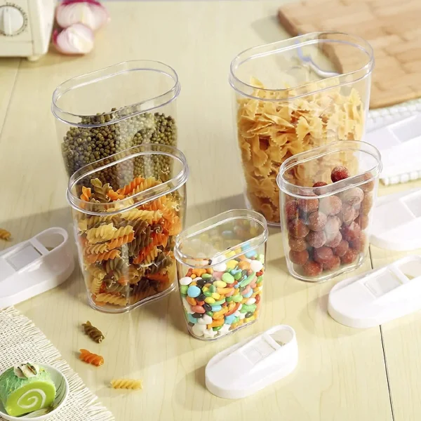 Set X5 Frascos Dosificadores Cerealero Organizador Cocina Transparente