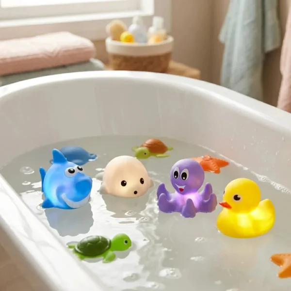 Juguete Bañera Bebé Animales Luz Led Juego Ducha Baño Niños Pulpo