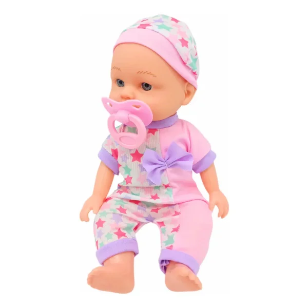 Muñeca Bebé Sonidos Incluye Chupete Y Mamadera 26 Cm