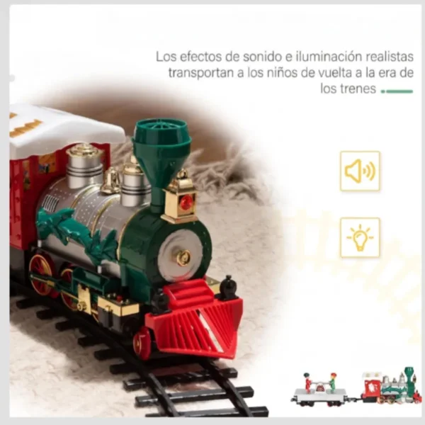 Pista Tren Navideño Xl Luz Y Sonido Locomotora Gigante