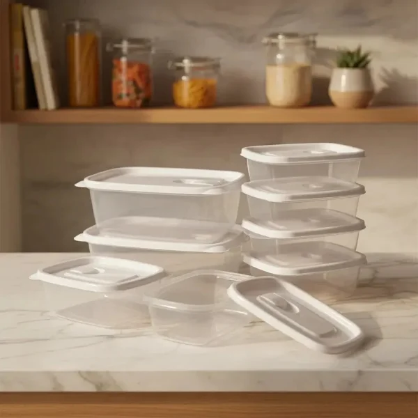 Set X8 Tapers Contenedores Organizador Alimentos Plastico Transparente