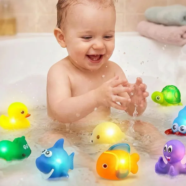 Juguete Bañera Bebé Animales Luz Led Juego Ducha Baño Niños Pulpo