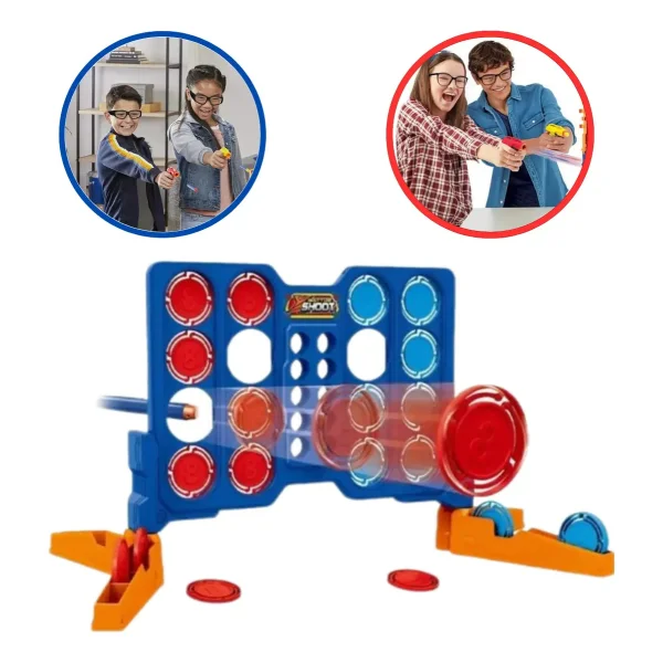 Set Pistola + Objetivos + Dardos X28 Juguete Compatible Nerf Rojo