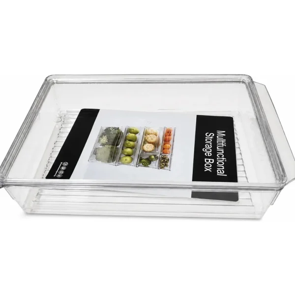 Organizador Recipiente Para Heladera Multiuso Hogar 30x20x5 Transparente