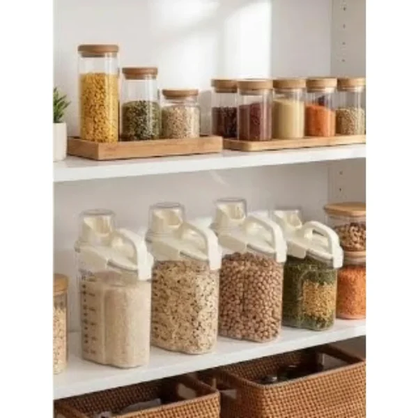 Contenedor De Cereales Hermetico Dispenser 1500ml Multiuso Transparente