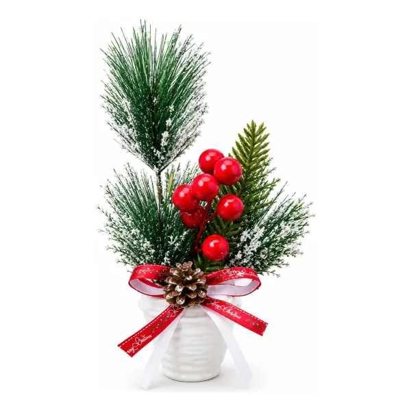 Arbol De Navidad Mini Pino Nevado Navideño De Mesa Decorado Nevado