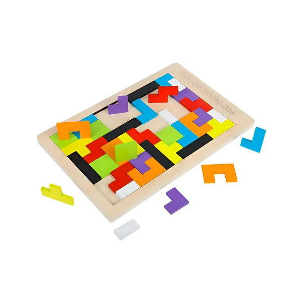 Rompecabezas Tetris Madera Infantil Marca Expreso Polar 27x17.8cm