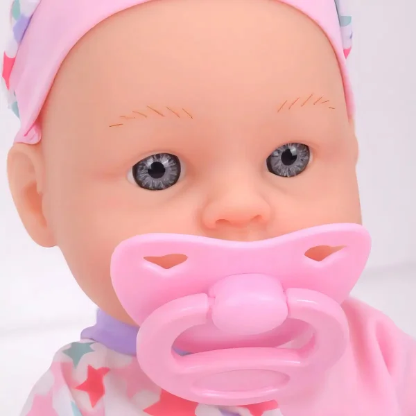 Muñeca Bebé Sonidos Incluye Chupete Y Mamadera 26 Cm