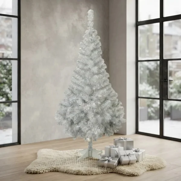 Arbol De Navidad 2mts Canadian Spruce Blanco Plata