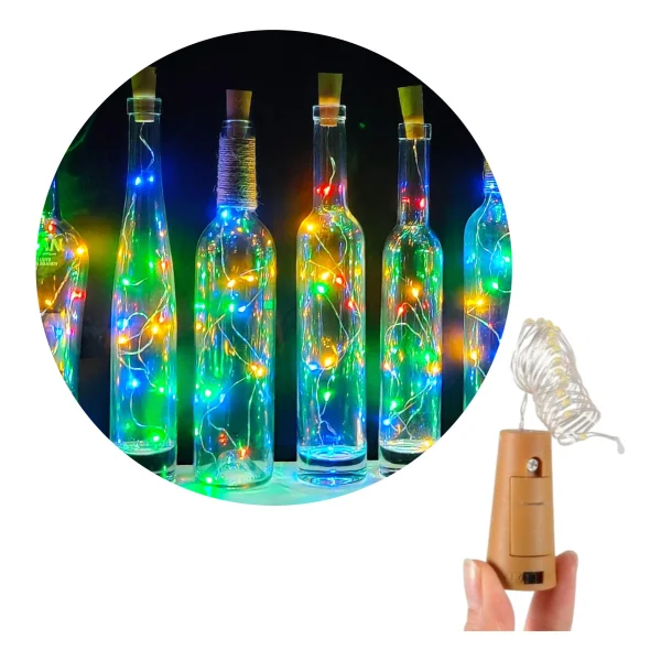 Tira De Luces Alambre Led 3mt Corcho X10u Botella Decoracion