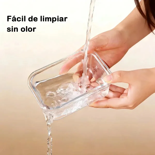 Taper Vidrio Hermético Apto Microondas Horno Freezer 410ml Transparente