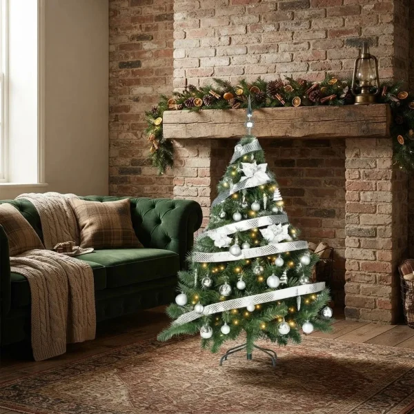 Arbol de Navidad Montañes Deluxe 1.50mts Con Adornos Kit X50