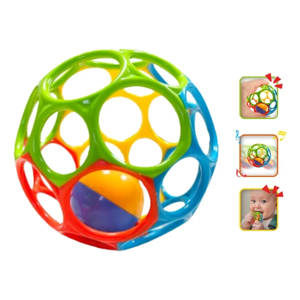 Pelota De Agarre Sonajero Juguete Sensorial Para Bebe Multicolor
