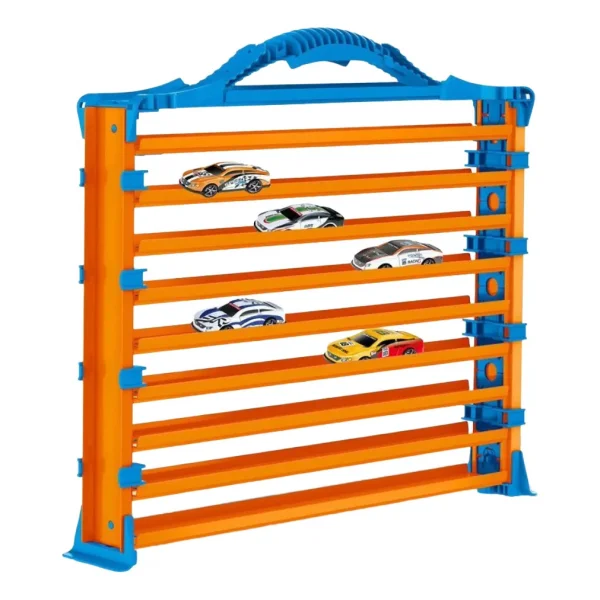 Pista Transportador + 5 Autos Garaje Loop Rampas 3en1 Niños Naranja