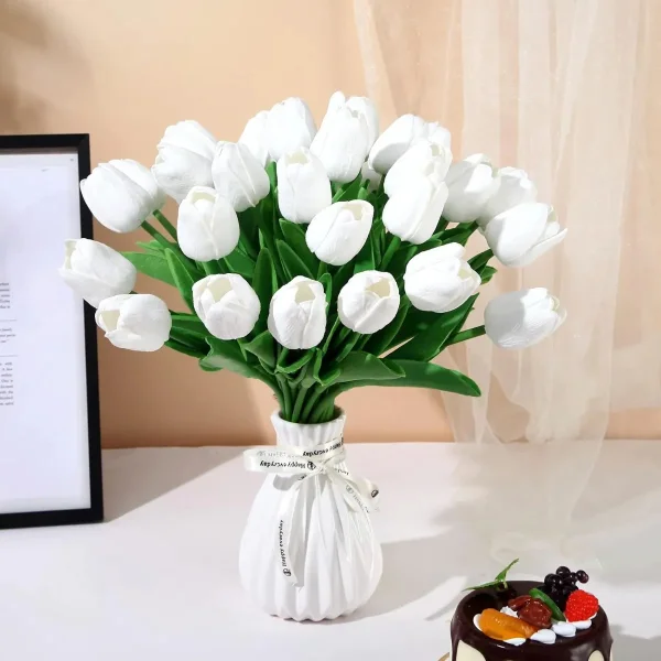 Tulipan Artificial Flores Artificiales Decoracion Ramo X5